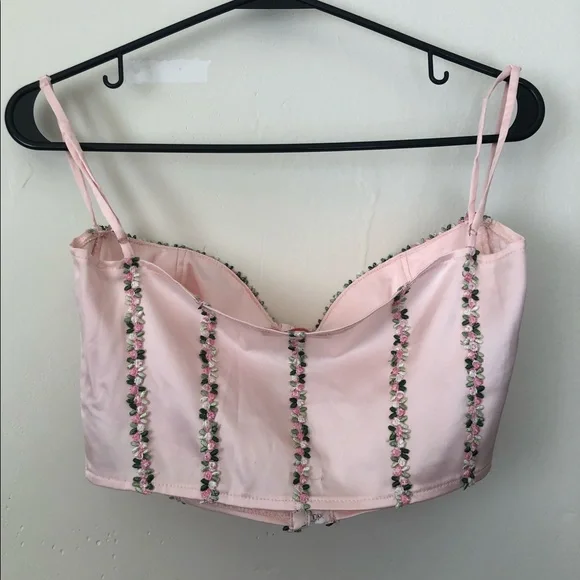 Sugar Thrillz Floral Satin Corset Top - Picture 6 of 7